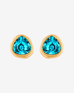 Austrian Crystal Stud Earrings earrings Vinty Jewelry DeepSkyBlue