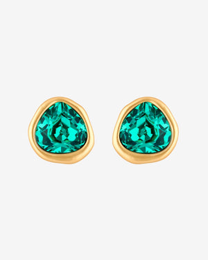 Austrian Crystal Stud Earrings earrings Vinty Jewelry SeaGreen