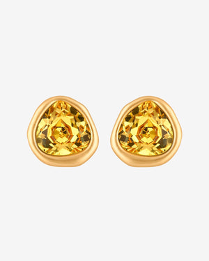 Austrian Crystal Stud Earrings earrings Vinty Jewelry Yellow