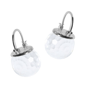 Elegant Austrian Crystal Ball Earrings in Silver Jewelry VINTY Clear