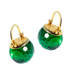 Elegant Austrian Crystal Earrings Earrings Vinty Jewelry Emerald Green
