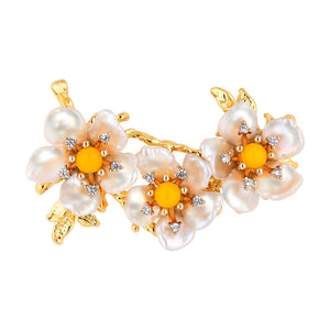 Freshwater Pearl Flower Brooch BROOCH VINTY