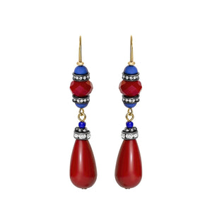 Art Deco Style Earrings With Red Stones earrings Vinty Jewelry