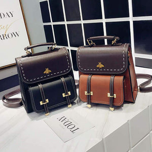 Bumblebee Leather Backpack bag Vinty Jewelry