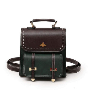 Bumblebee Leather Backpack bag Vinty Jewelry green