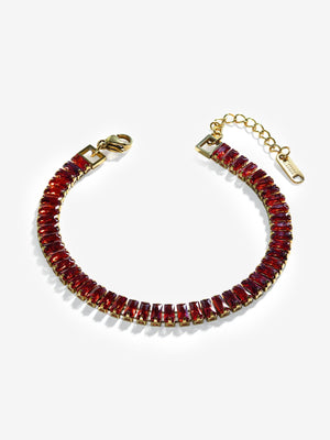 Colorful Cubic Zirconia Tennis Bracelet bracelet Vinty Jewelry Red 
