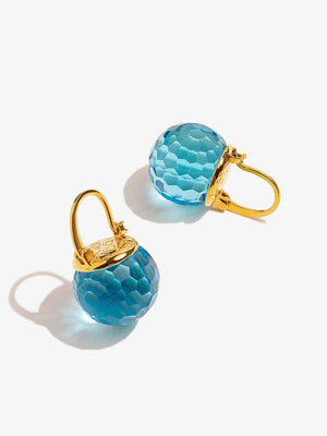 Elegant Austrian Crystal Earrings earrings Vinty Jewelry Aquamarine 