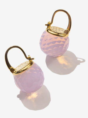 Elegant Austrian Crystal Earrings earrings Vinty Jewelry Pink Opal 