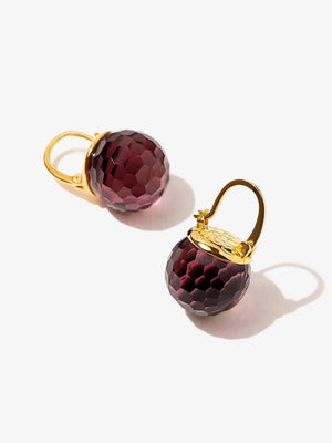 Elegant Austrian Crystal Earrings earrings Vinty Jewelry Plum Purple 