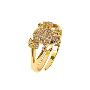 Frog Ring With CZ Stones Vinty Jewelry