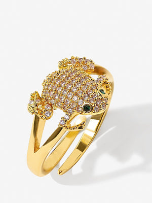 Frog Ring With CZ Stones Vinty Jewelry