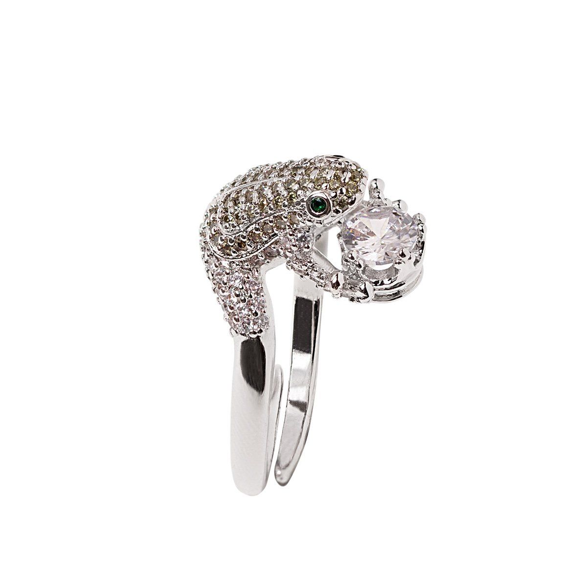 Frog Ring With Sparkling CZ Stones Vinty Jewelry