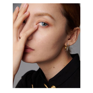 Gold Geometric CZ Stones Earrings earrings Vinty Jewelry