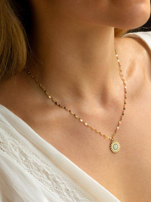 Sunflower Pendant Flat Chain Necklace necklace Vinty Jewelry