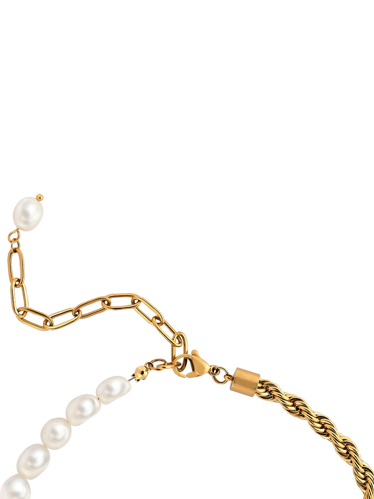 18k Gold Plated Rope Chain Pearl Necklace necklace Vinty Jewelry 