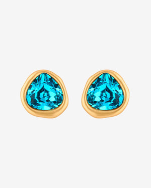 Austrian Crystal Stud Earrings earrings Vinty Jewelry DeepSkyBlue 