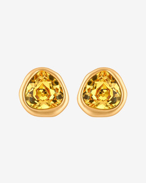 Austrian Crystal Stud Earrings earrings Vinty Jewelry Yellow 