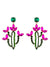 Crystal Cactus in Bloom Dangle Earrings earrings Vinty Jewelry 