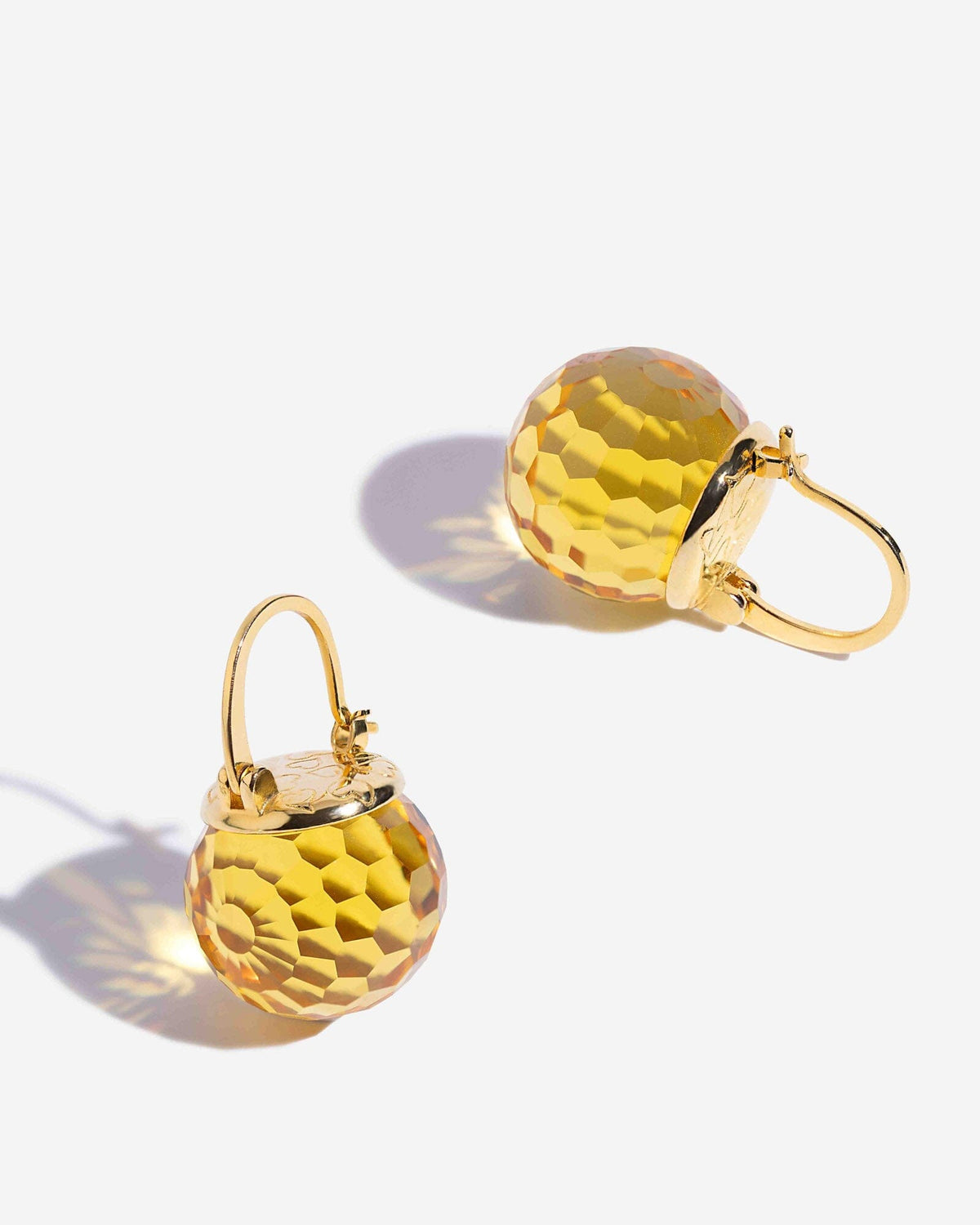 Elegant Austrian Crystal Earrings Earrings Vinty Jewelry Citrine Yellow 