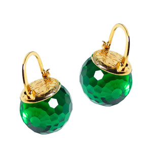 Elegant Austrian Crystal Earrings Earrings Vinty Jewelry Emerald Green 