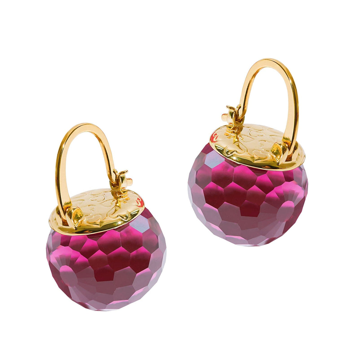 Elegant Austrian Crystal Earrings Earrings Vinty Jewelry Fuschia Spinel 