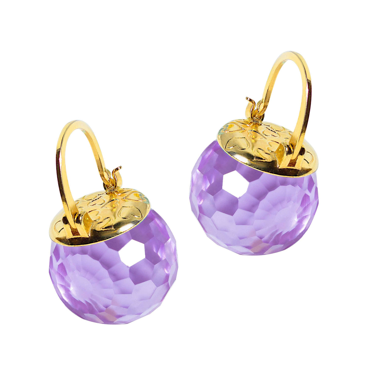 Elegant Austrian Crystal Earrings Earrings Vinty Jewelry Lilac 