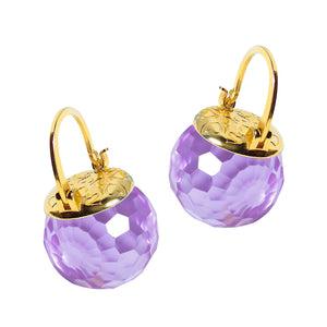Elegant Austrian Crystal Earrings Earrings Vinty Jewelry Lilac 