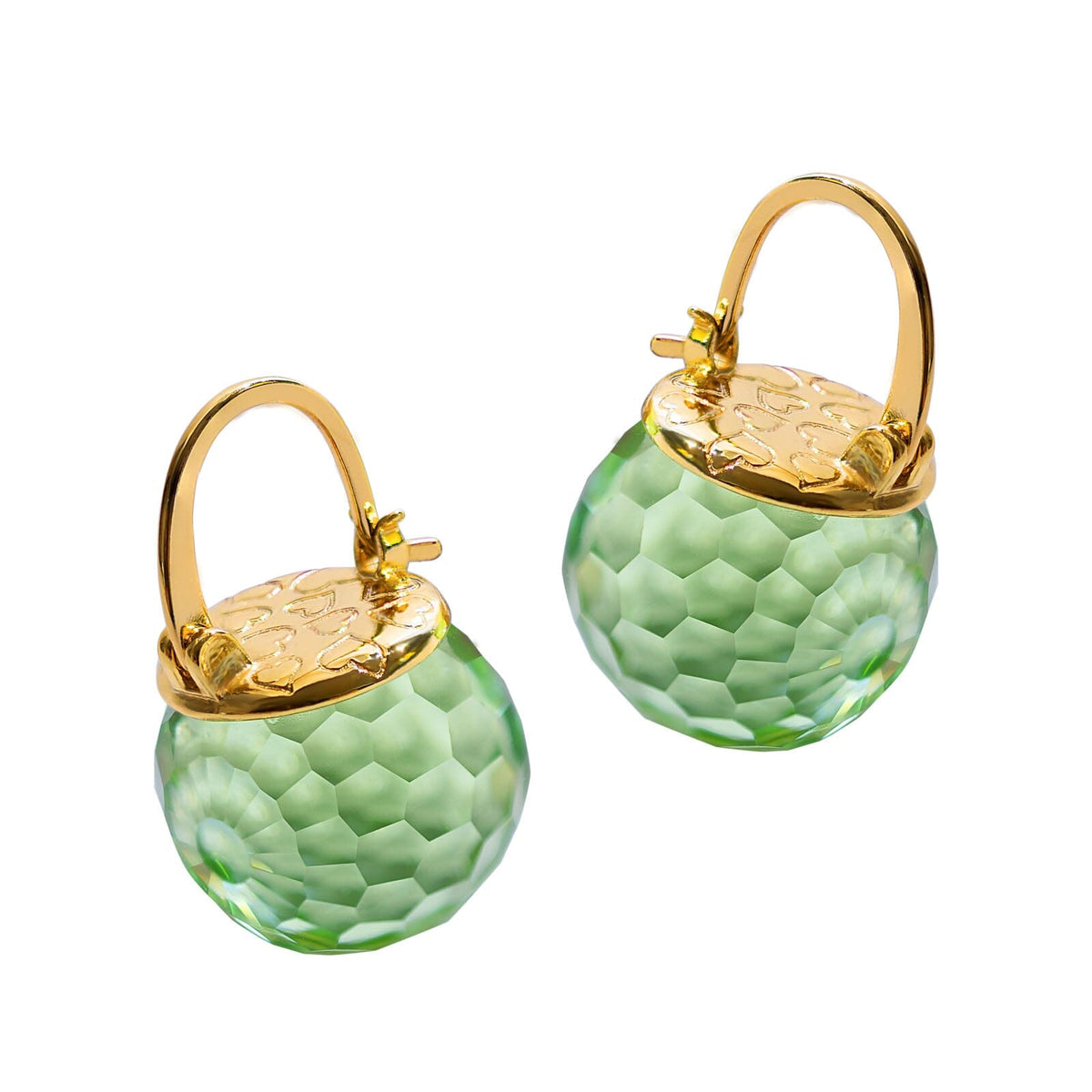 Elegant Austrian Crystal Earrings Earrings Vinty Jewelry Peridot Green 