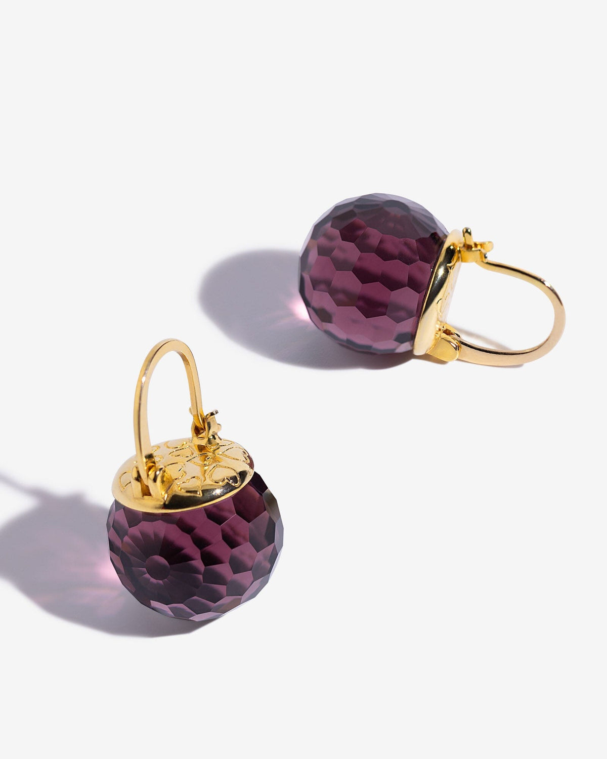 Elegant Austrian Crystal Earrings Earrings Vinty Jewelry Plum Purple 