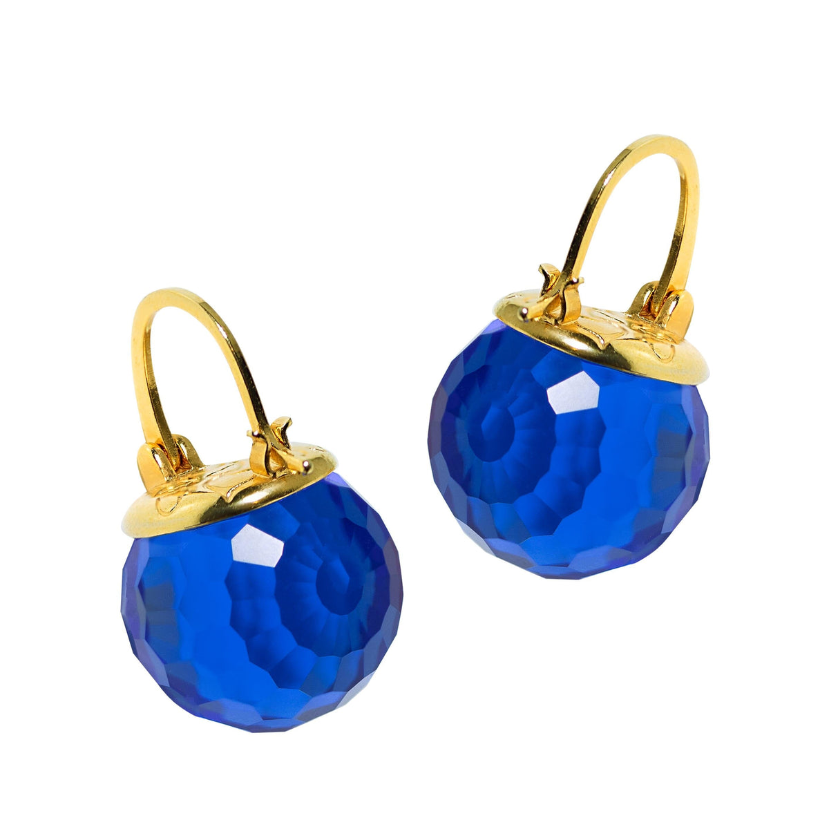 Elegant Austrian Crystal Earrings Earrings Vinty Jewelry Royal Blue 
