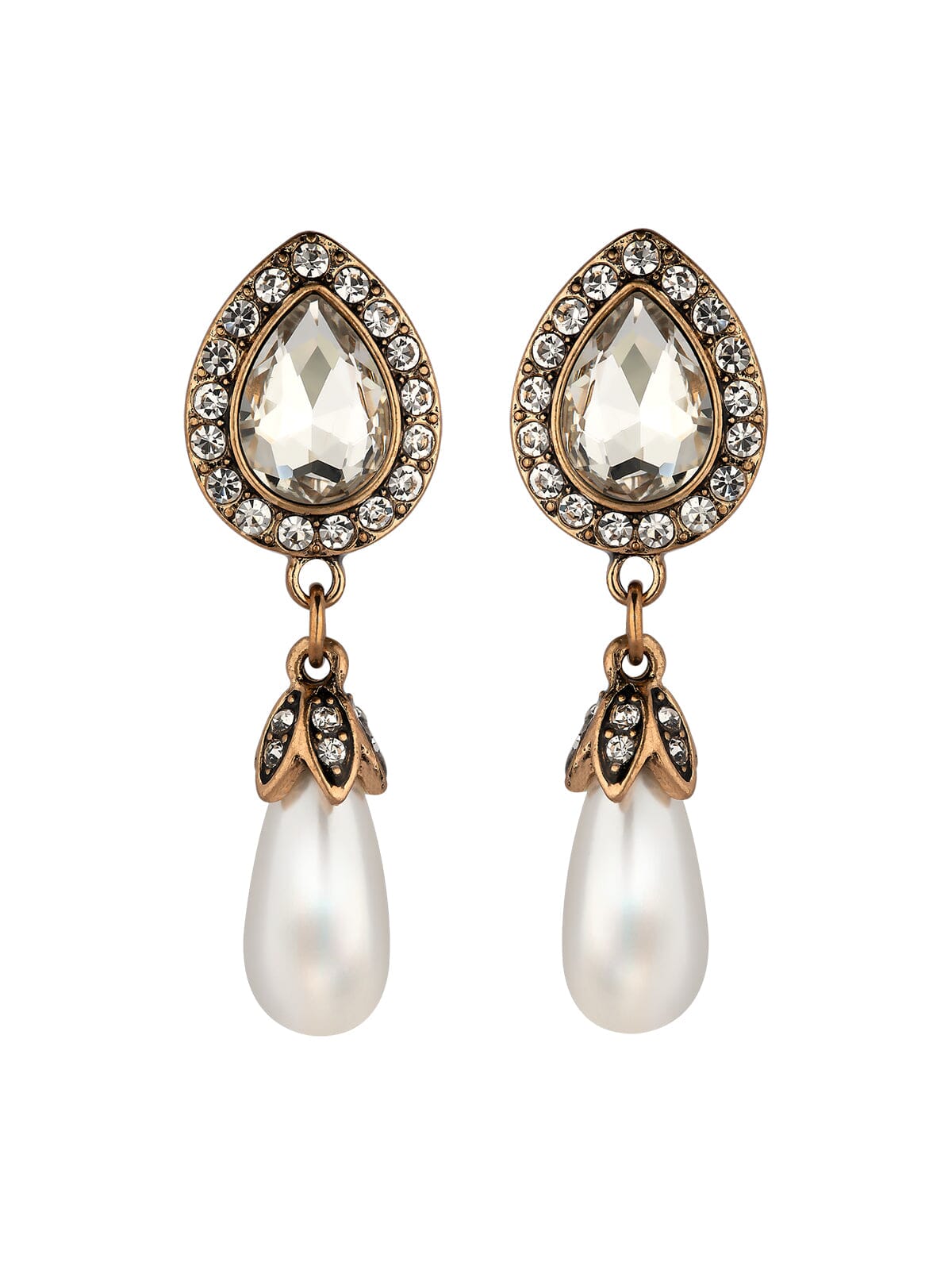 Sparkling Pearl Dangle Earrings earrings vintyjewelry 