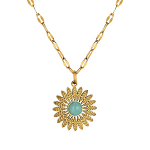 Sunflower Pendant Necklace necklace Vinty Jewelry 