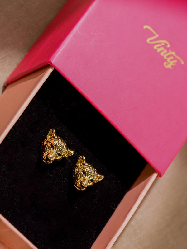 Cheetah Stud Earrings Vinty Jewelry