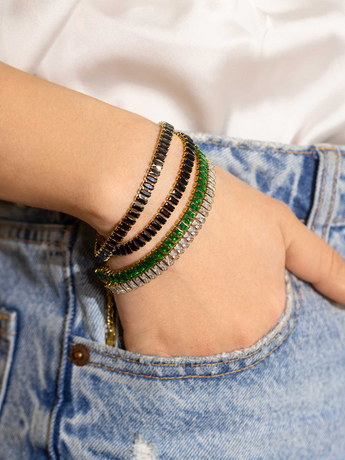 Colorful Cubic Zirconia Tennis Bracelet bracelet Vinty Jewelry 