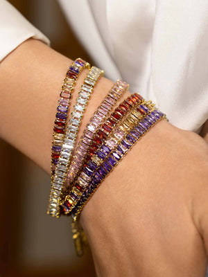 Colorful Cubic Zirconia Tennis Bracelet bracelet Vinty Jewelry 