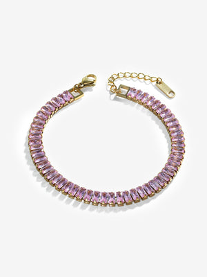 Colorful Cubic Zirconia Tennis Bracelet bracelet Vinty Jewelry Pink 
