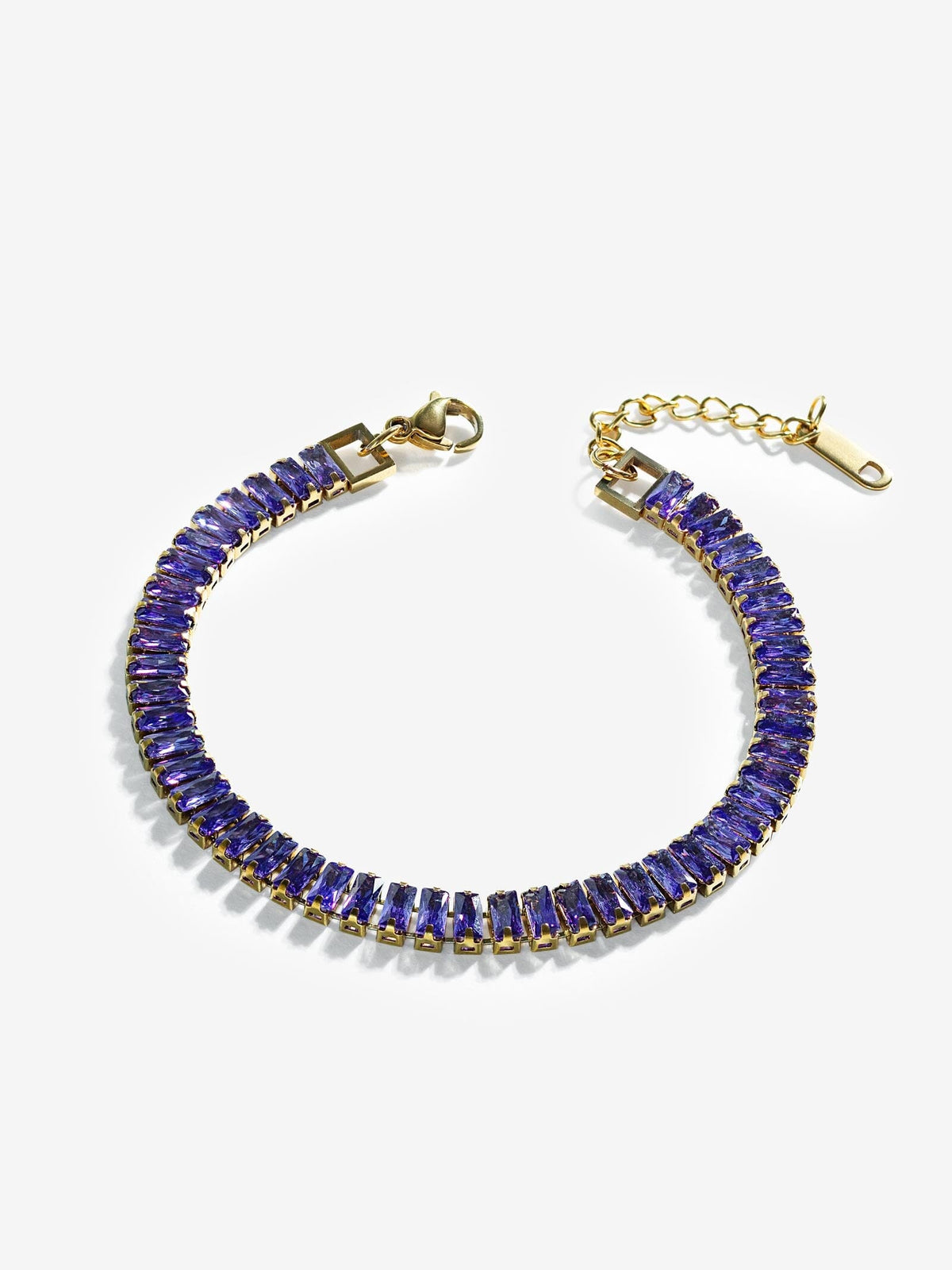 Colorful Cubic Zirconia Tennis Bracelet bracelet Vinty Jewelry Purple 