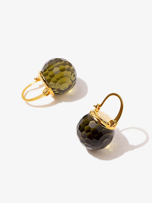 Elegant Austrian Crystal Earrings earrings Vinty Jewelry Olive Green 