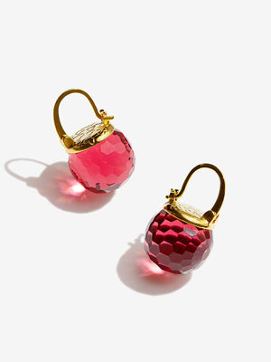 Elegant Austrian Crystal Earrings earrings Vinty Jewelry Raspberry 