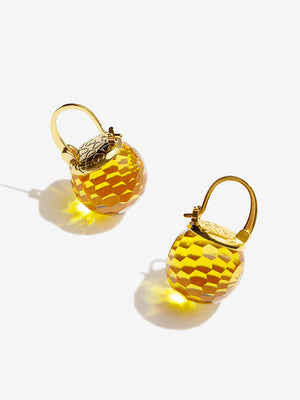 Elegant Austrian Crystal Earrings earrings Vinty Jewelry Yellow 