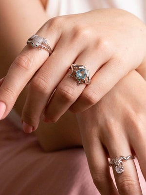 Frog Ring With CZ Stones Vinty Jewelry