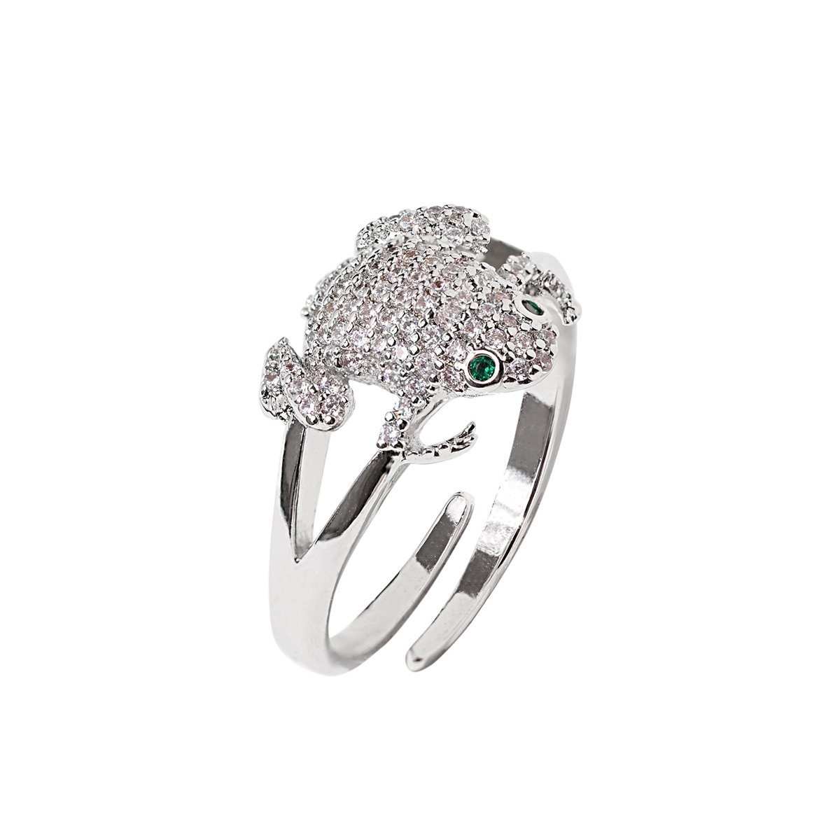Frog Ring With CZ Stones Vinty Jewelry