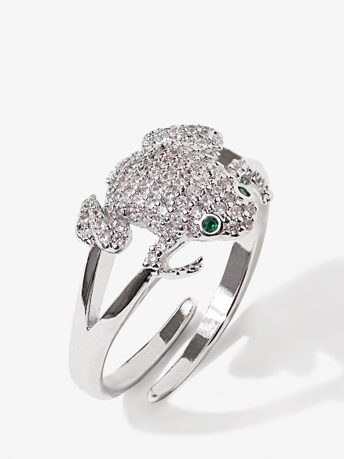 Frog Ring With CZ Stones Vinty Jewelry