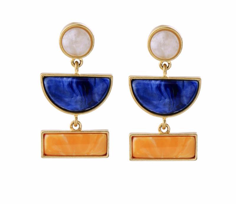 Geometric Resin Dangle Earrings earrings vintyjewelry 